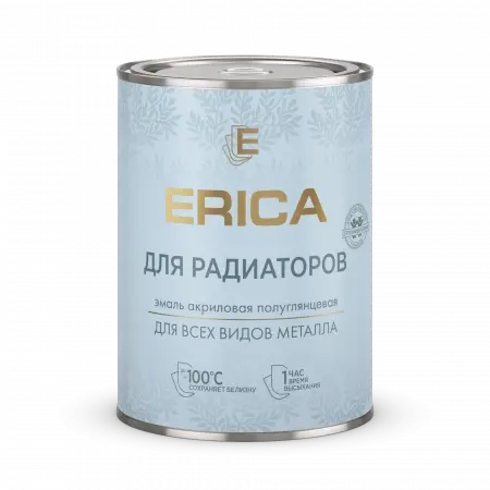 ERICA Эмаль для радиаторов для металла, акриловая, полуглянцевая,белый