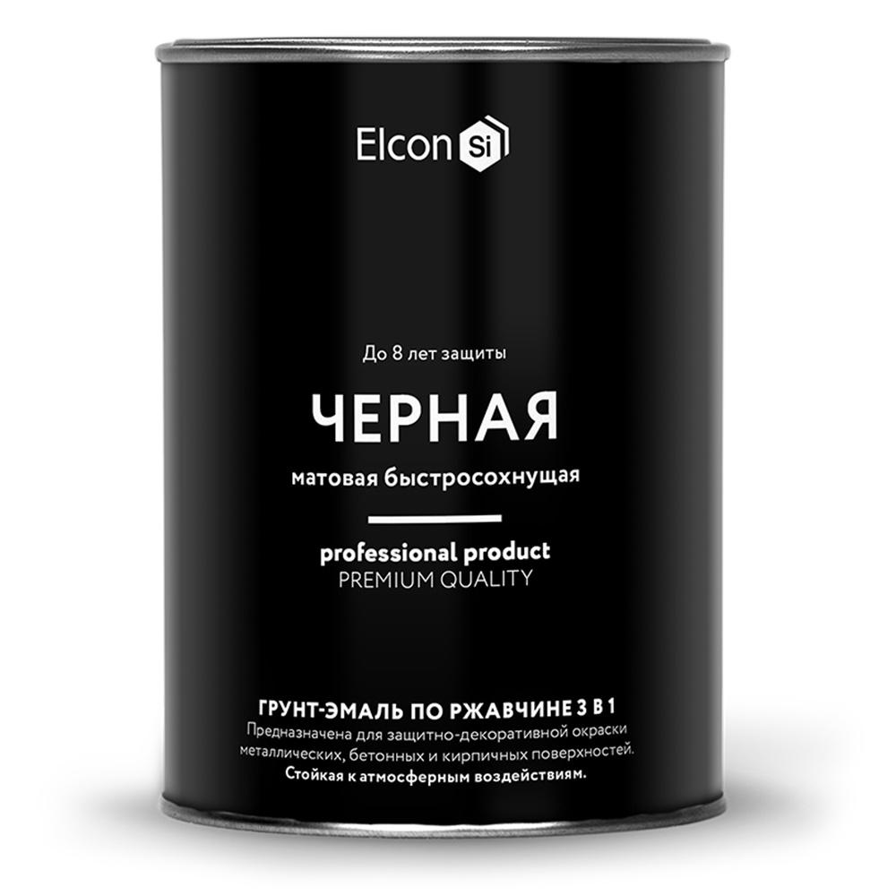 Грунт-эмаль по ржавчине Elcon 3 в 1, матовая,черный