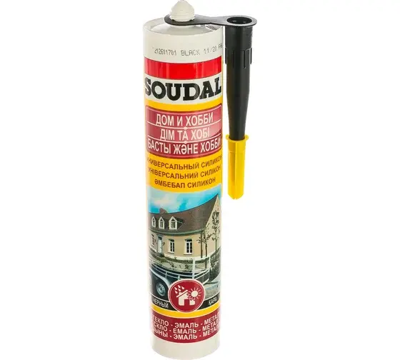 Универсальный силикон SOUDAL черный,15*280 мл
